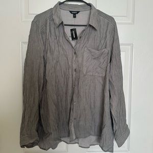 Express Gray Button Down Blouse